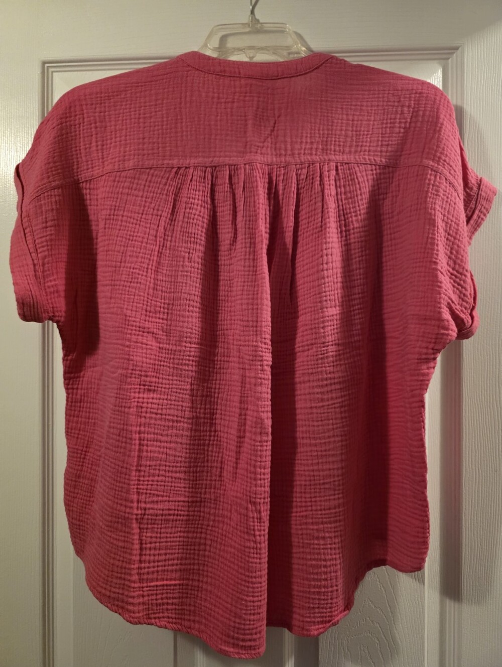 Ruby Rd. - Women’s Pink Button-Front Tie-Hem Top - Picture 3 of 4